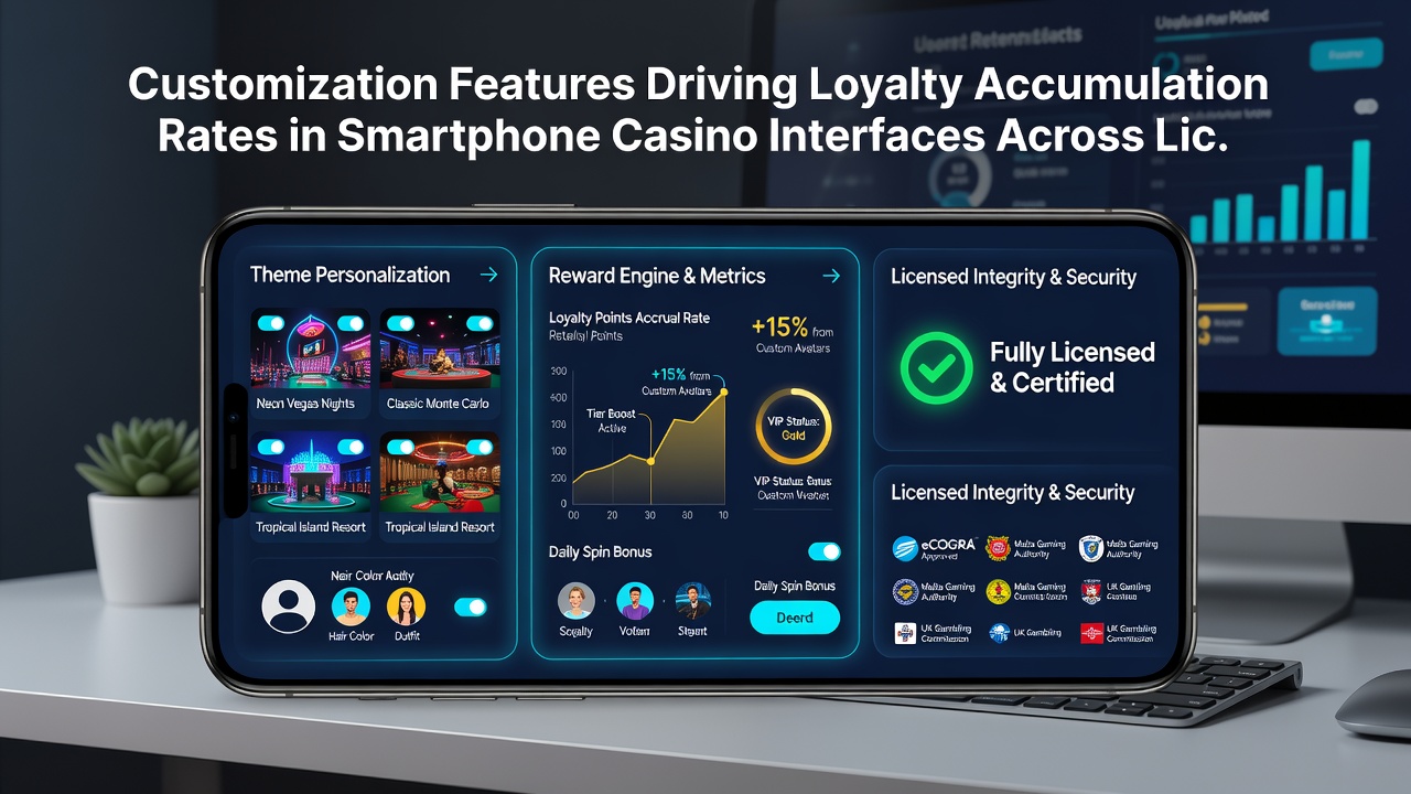 Comparison view of standard versus customized smartphone casino loyalty screens showing different progress indicators