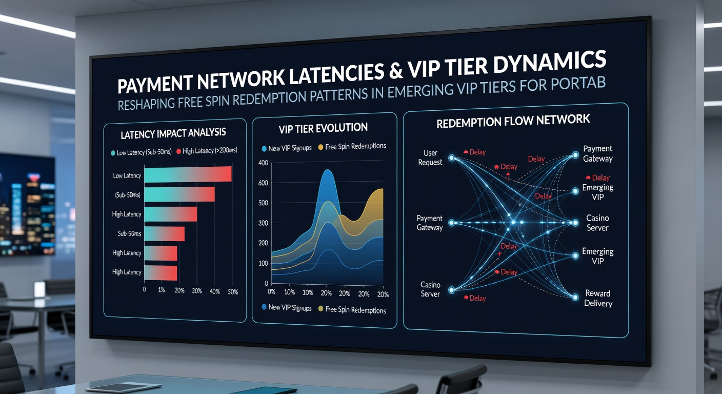 Analytics dashboard showing VIP player redemption patterns and network latency metrics for mobile casino games