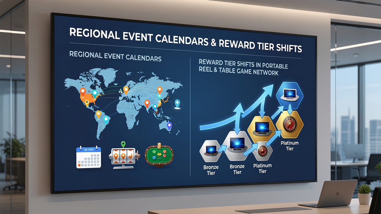 Data visualization of reward tier movements connected to regional event timelines in mobile gaming networks