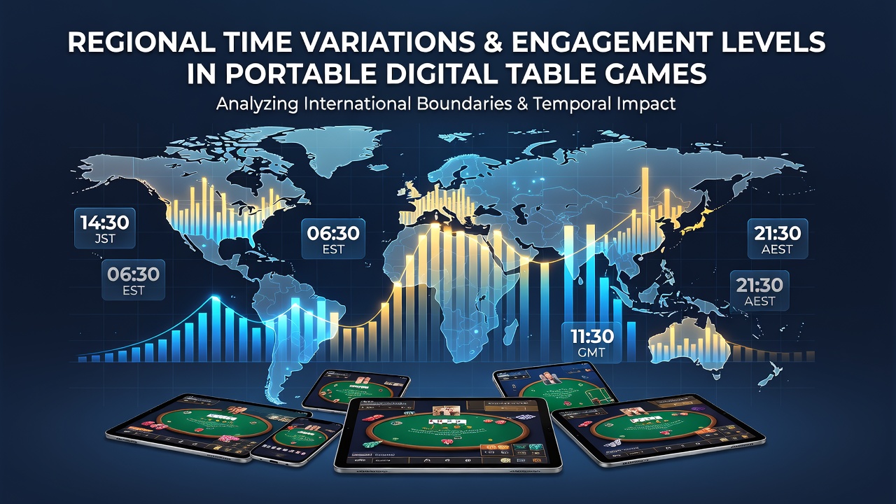 Mobile device displaying digital table games with world clock overlays showing different time zones