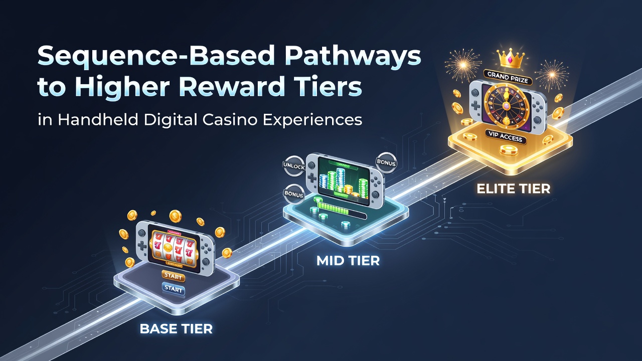 Mobile casino app interface showing tier progression sequences and reward unlocks on a smartphone screen