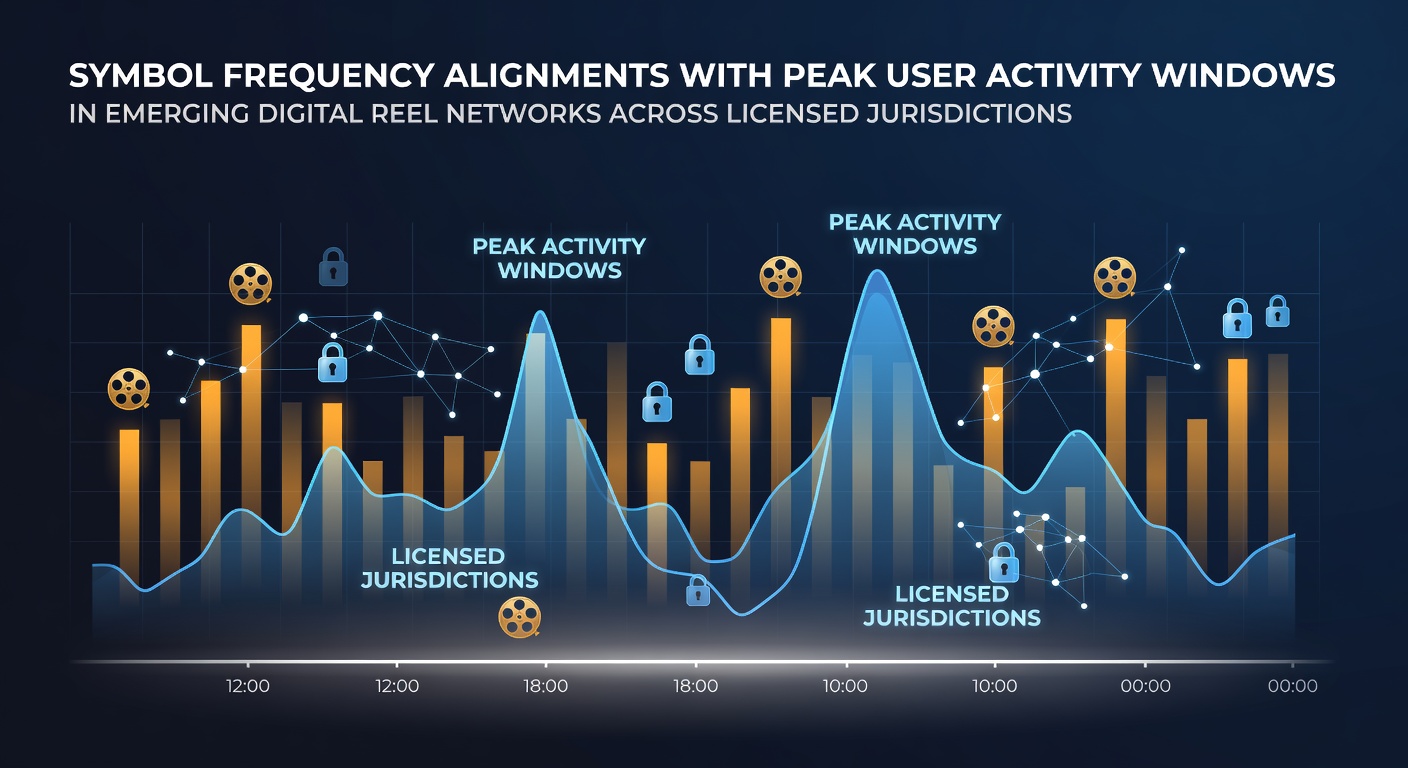 Digital reel network visualization showing symbol distribution patterns across time-based user activity peaks in licensed online gaming platforms